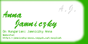 anna jamniczky business card